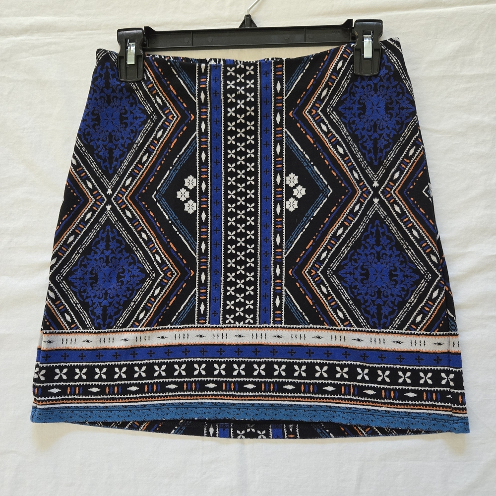 Skies Are Blue Vibrant Patterned Mini Skirt